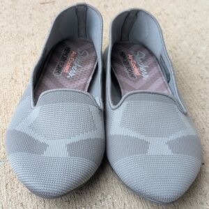 Skechers Cleo Sherlock Gray Knit Slip On Flats Women’s Size 7.5, SN 44731